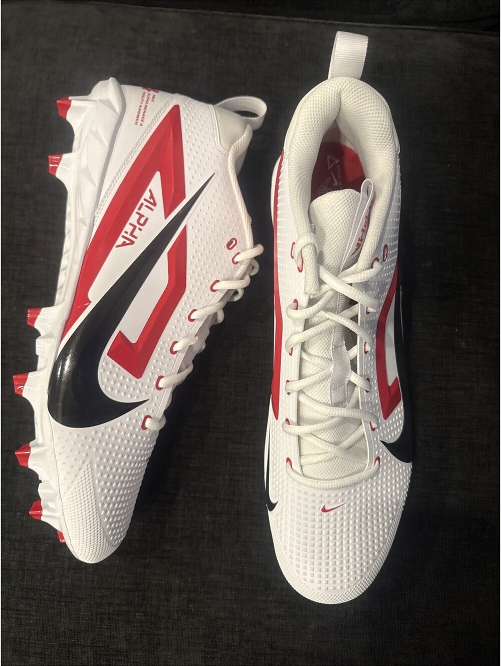 Nike Alpha Menace Football Cleat Men's Size 16 White/Red FZ7703-100 New